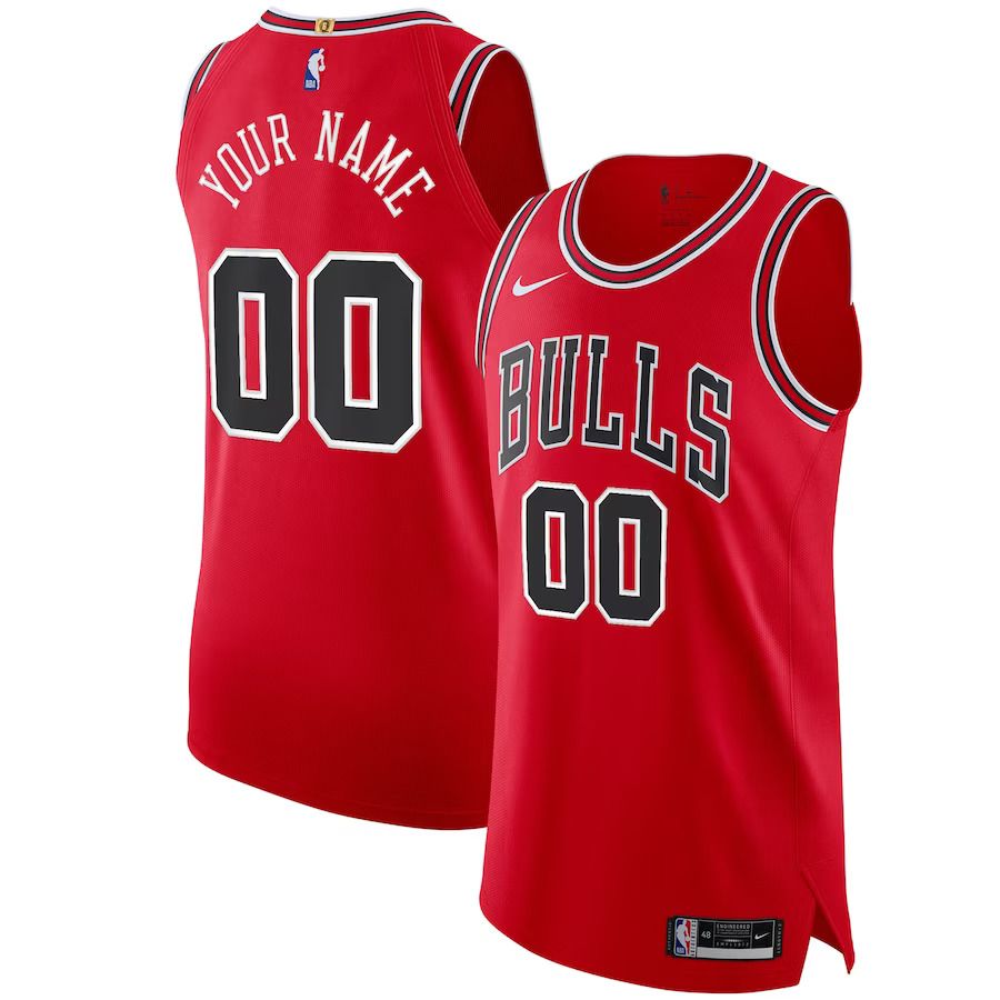 Men Chicago Bulls Nike Red Authentic Custom NBA Jersey